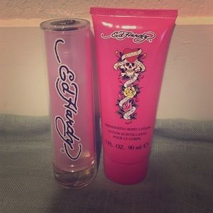 Ed Hardy perfume and shimmering body lotions