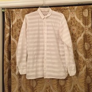 Gap White Stripe Button Down SZ M
