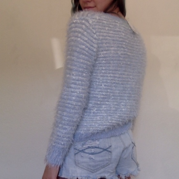 STEAL: baby blue NWT fuzzy comfy sweater - Picture 3 of 4