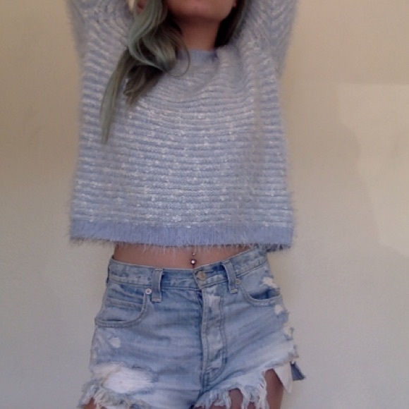 STEAL: baby blue NWT fuzzy comfy sweater - Picture 4 of 4