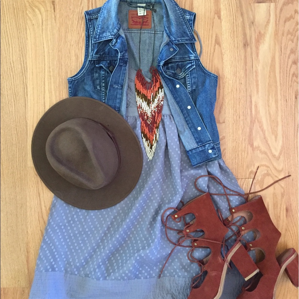 Forever 21 Dotted and Pleated Dress