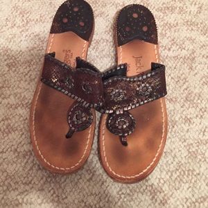 Women's size 7 brown & gold metallic Jack Rogers