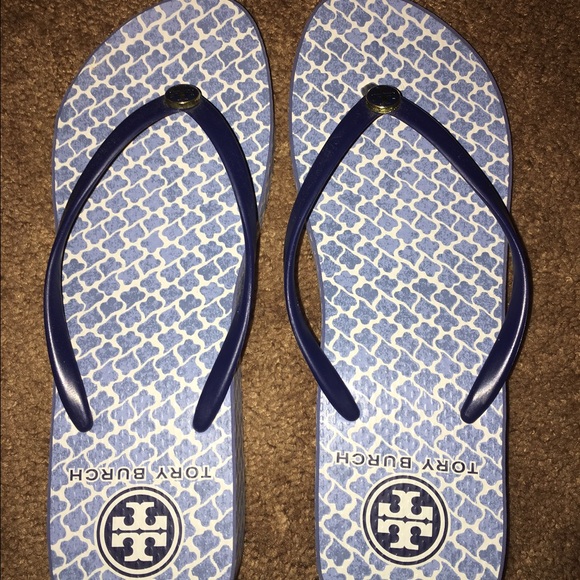 Brand new Tory Burch wedge flip flops