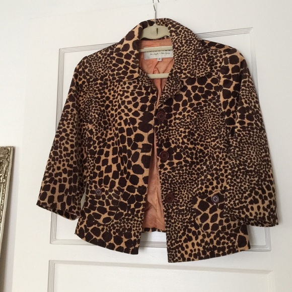 Trina Turk leopard print corduroy blazer