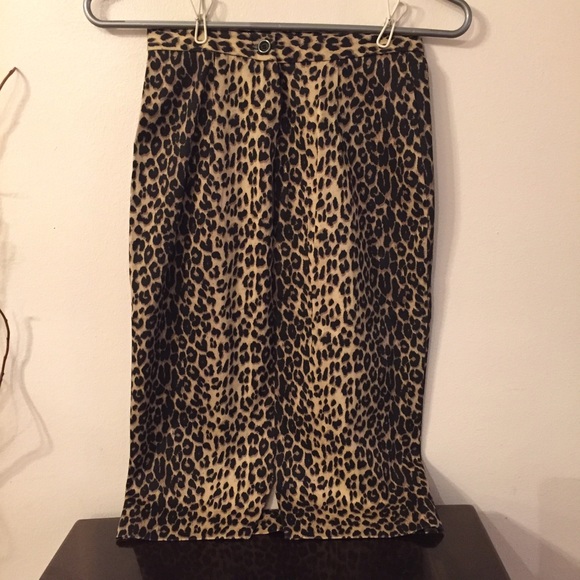 Leopard High Waist Pencil Skirt light stretch New! - Picture 2 of 3