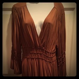 Caramel tan dress.
