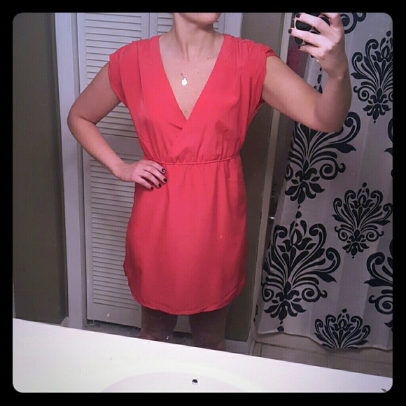 Bright coral summer dress