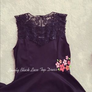 Black lace top dress
