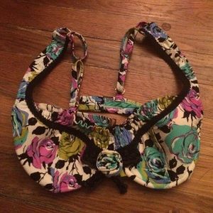 Betsey Johnson floral bathing suit top size med