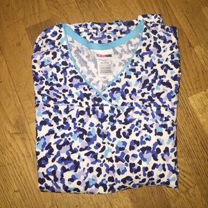 Animal print scrub top