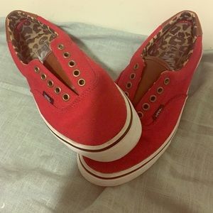 Red and Brown Leather Vans!!