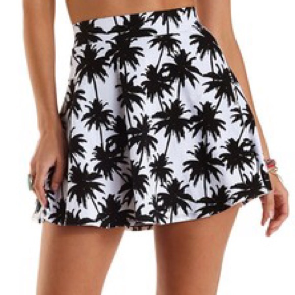 Black and White Palm Tree Skater Skirt🐼🌴🐼