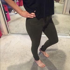 Olive green high waisted jeans