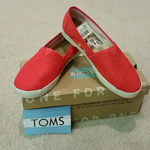 TOMS Shoes - Only Today! New TOMS nylon sneakers in coral red
