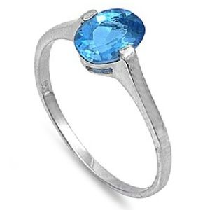 Sky Blue Topaz Ring Sz 8
