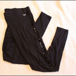 Victoria's Secret PINK Sequin Striped Leggings