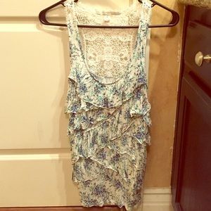 LC Lauren Conrad Ruffled Floral Tank