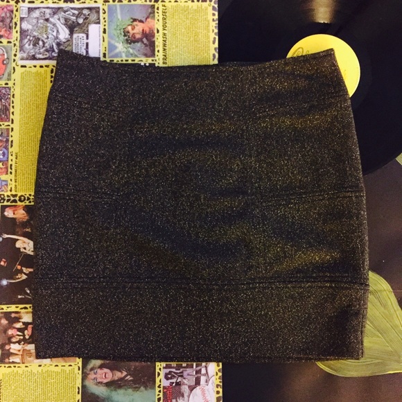 Black and Gold Mini Skirt