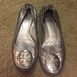 Metallic Tory Burch flats