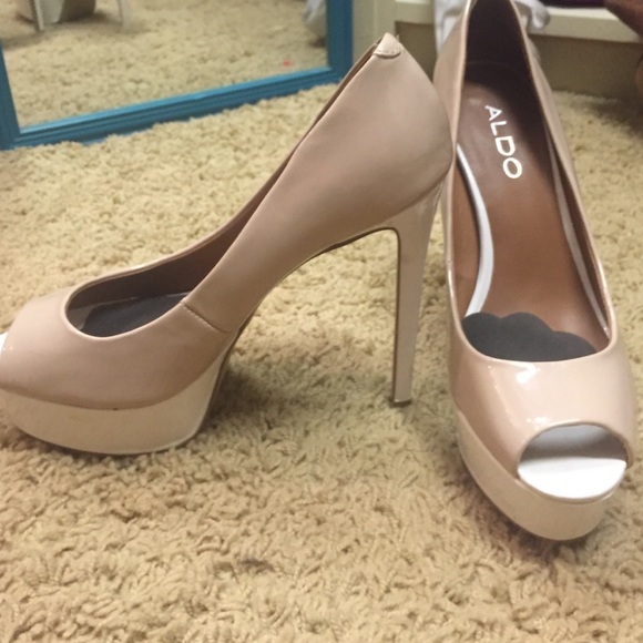 ALDO nude platform heels