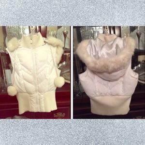Bebe Sport White Hooded Vest - PERFECT FOR FALL🍁