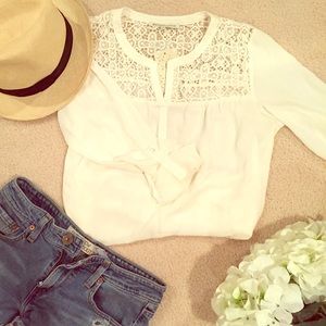 NWT White Lace Crochet Summer Blouse