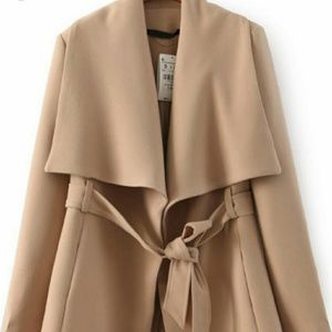 Tan lapel coat
