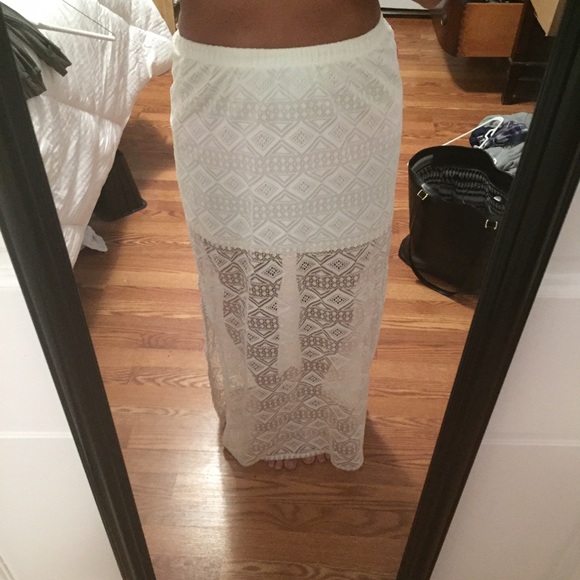 Lace White Maxi Skirt