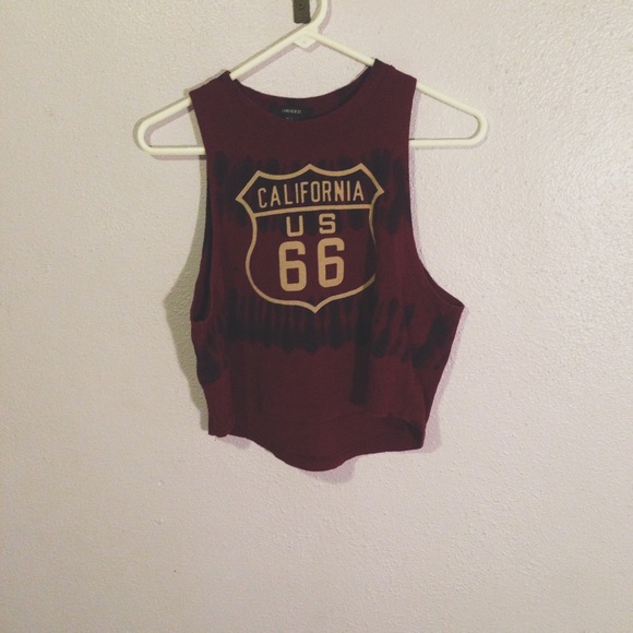 F21 Route 66 cropped tank