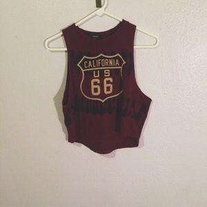 F21 Route 66 cropped tank