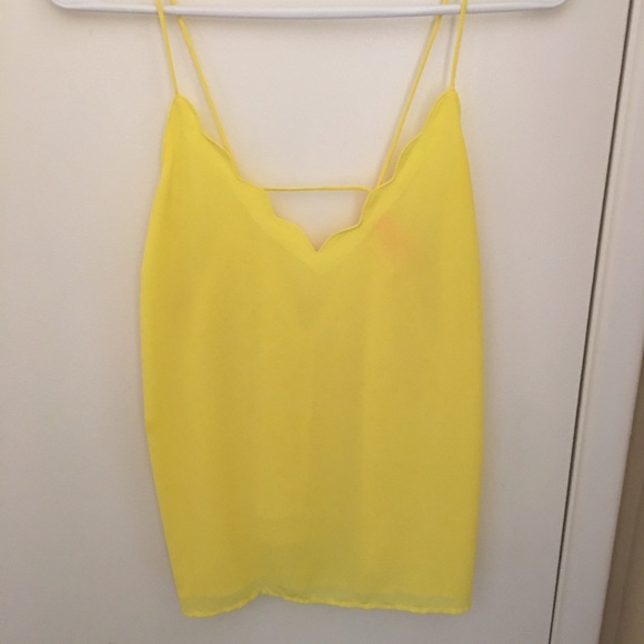 Yellow Tank with scalloped cut in front