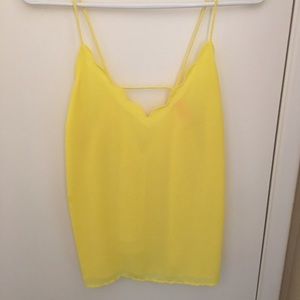 Yellow Tank with scalloped cut in front