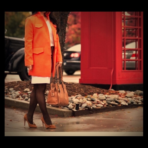Re-Posh! Beautiful Orange Wool Peacoat.