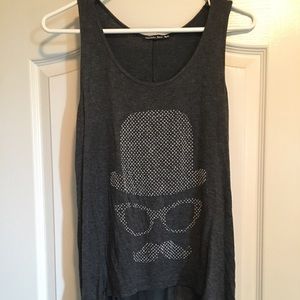 Mustache face hi-Lo tank top juniors medium