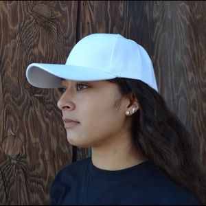 white baseball hat