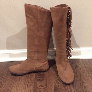 Fringed Suede Knee high boots