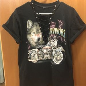 SOLD LF lace up vintage tee