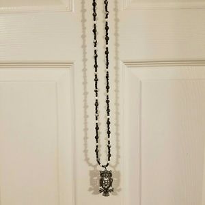 Beaded necklace with owl charm