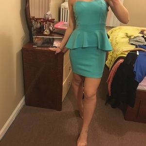 Mint green peplum dress