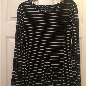 Cable and gauge striped long sleeve shirt