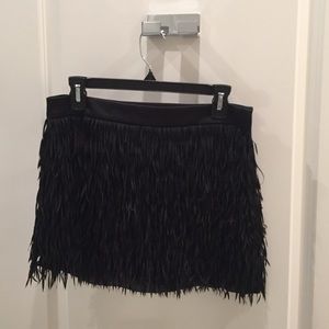 Express Black Fringe Skirt