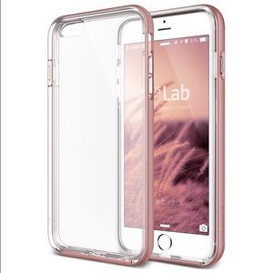 iPhone 6s plus clear case wid Rose gold bumper..!!