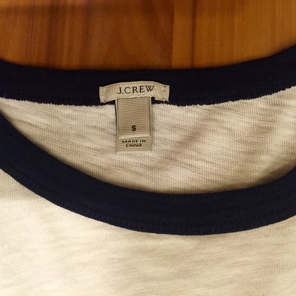 J.Crew Color Block Quarter Length Sleeve Tee - Picture 2 of 4