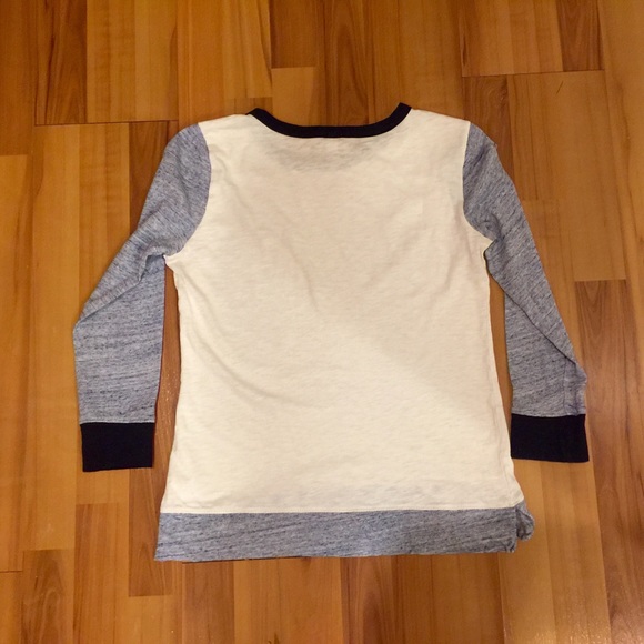 J.Crew Color Block Quarter Length Sleeve Tee - Picture 3 of 4