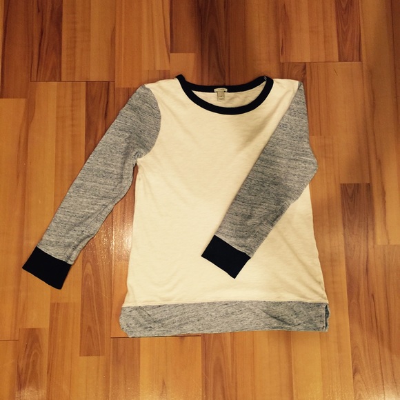 J.Crew Color Block Quarter Length Sleeve Tee - Picture 4 of 4