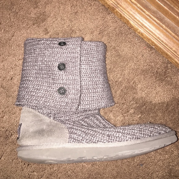Gray knitted uggs