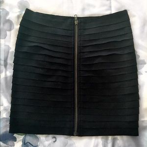 BARDOT Front Zip Textured Bandage Skirt