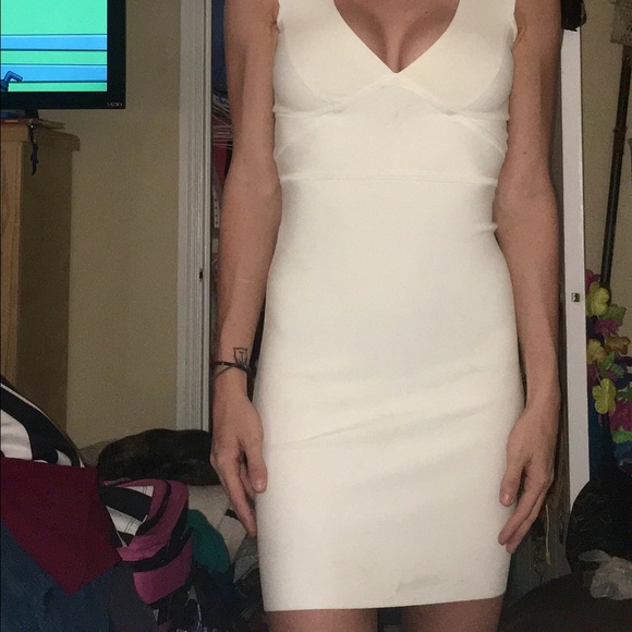 BCBG white bodycon dress