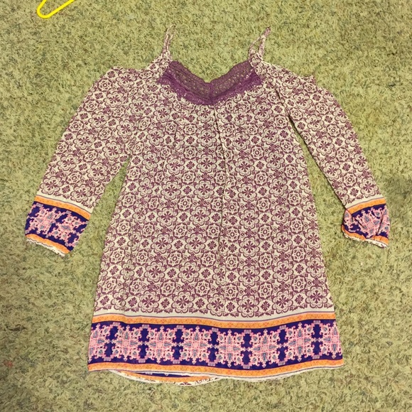 Boho off the shoulder printed dress