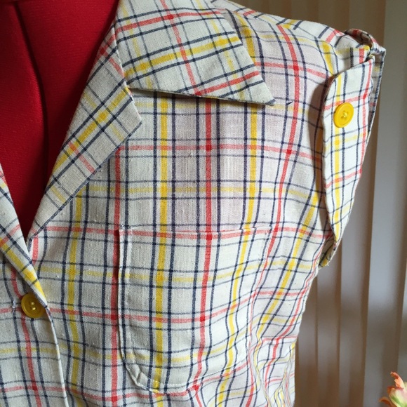 vintage plaid top